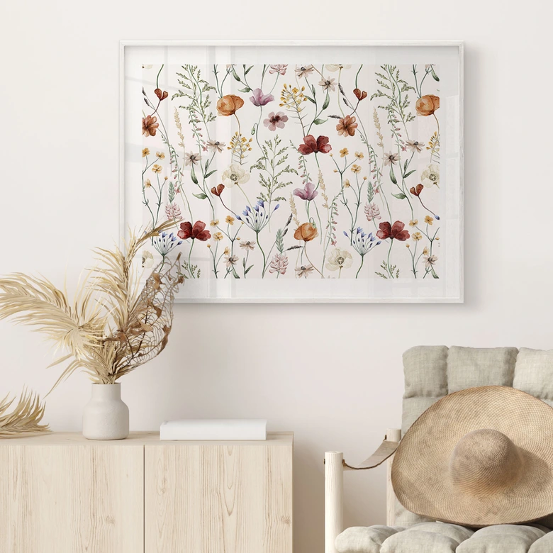 Plakat z kolorowymi polnymi kwiatami - UN Designs 