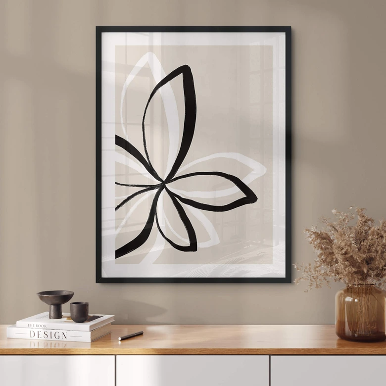 Poster uplusmestudio - Line Art - Die doppelte Blüte 