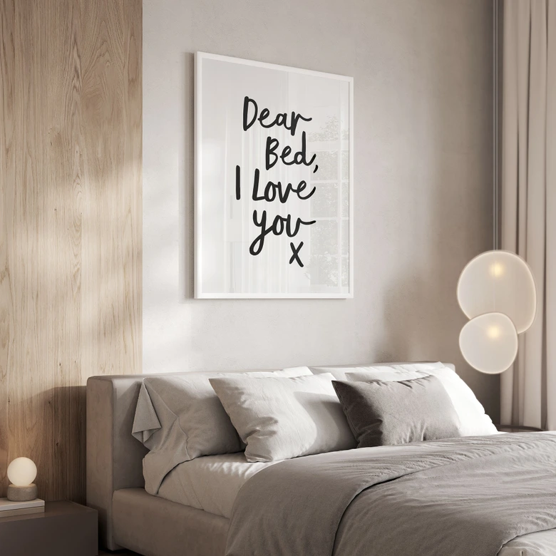 Säg Poster Kära säng Jag älskar dig - Wilson 