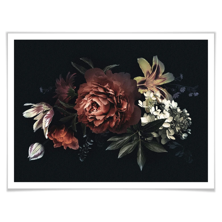 Poster - Blumenbouquet Rot 