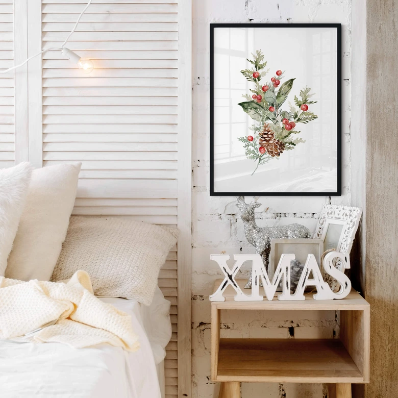 Poster Weihnachtsgesteck Aquarell 