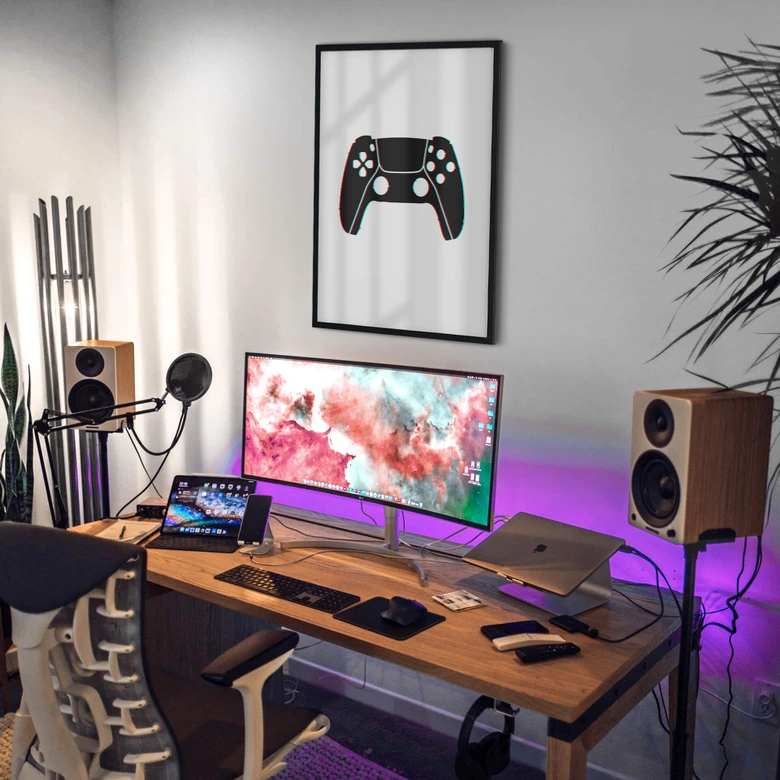 Poster Gaming Controller - Effet glitch 