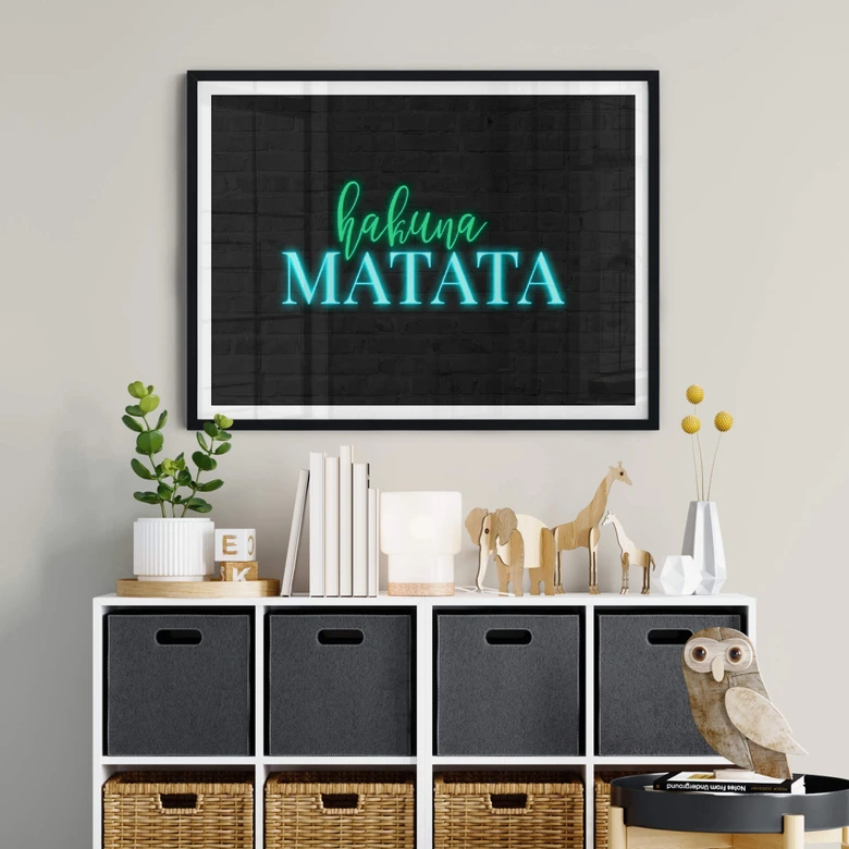 Poster Hakuna Matata - Neonljus 