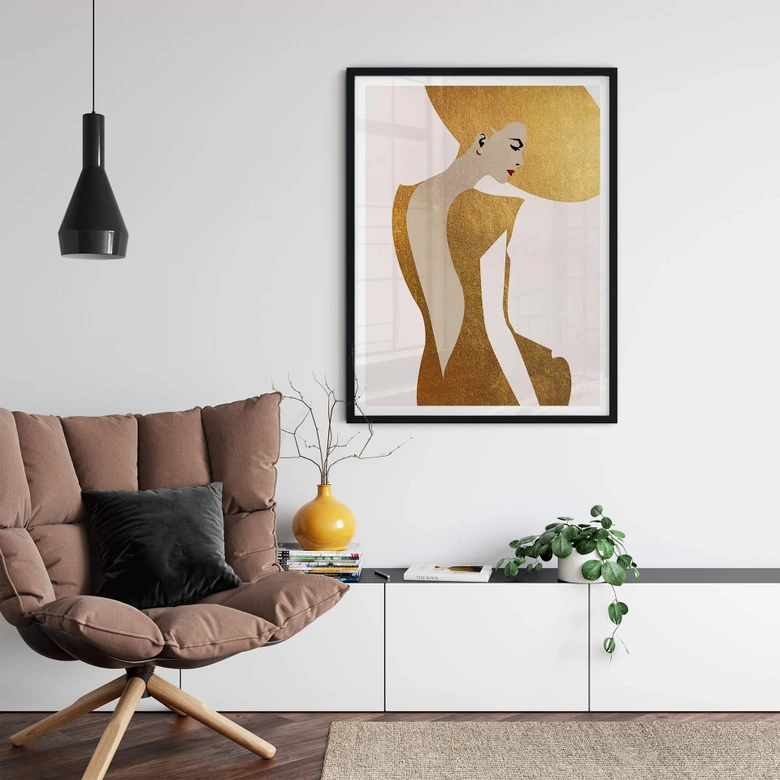 Plakat - Kubistika - Lady in Gold 