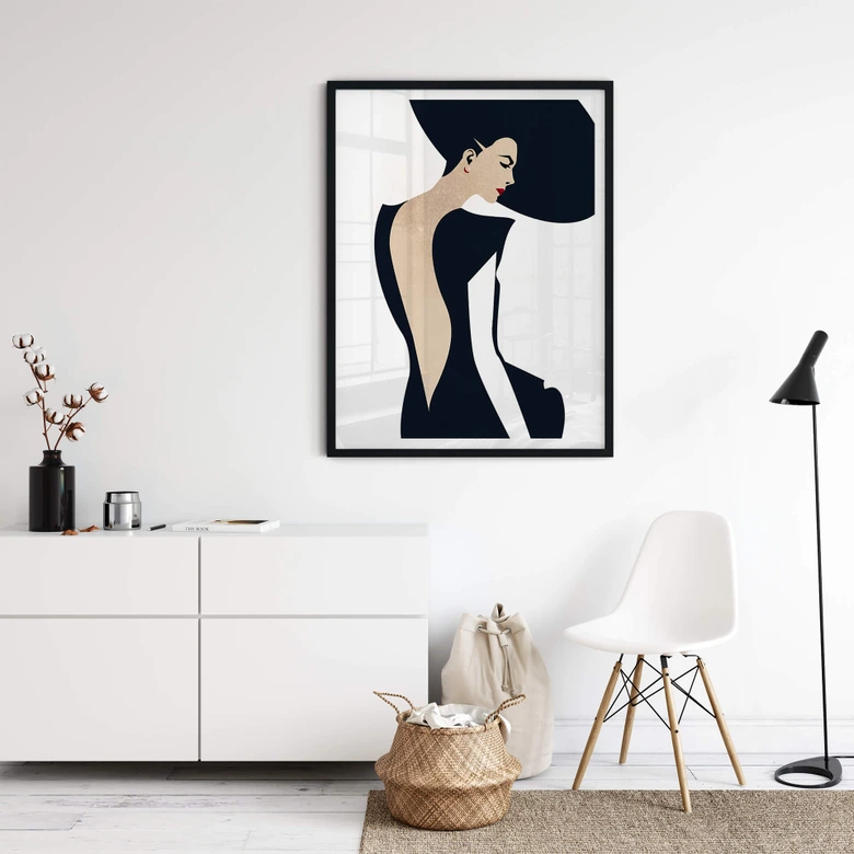 Poster Kubistika - Die Dame im schwarzen Kleid 
