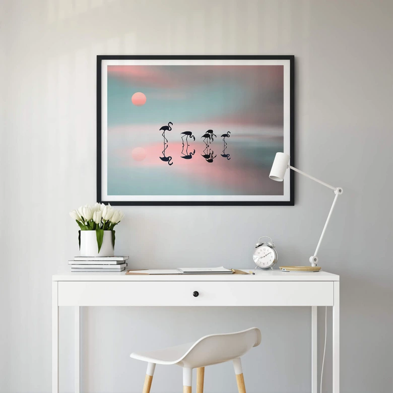 Poster Natalia - Flamingo Familie 