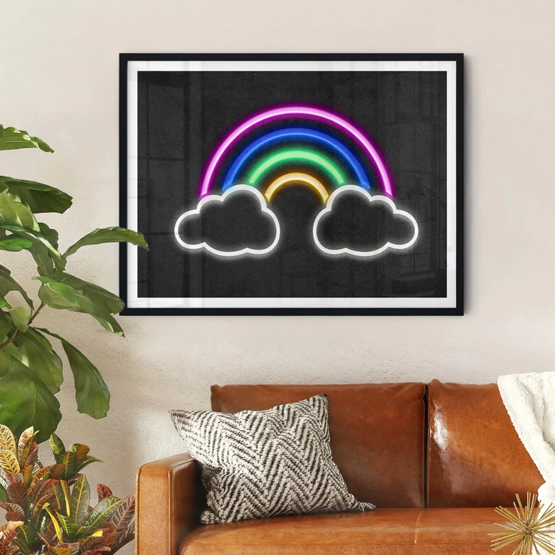 Poster Arc-en-ciel - néon 