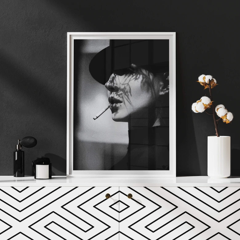 Poster Schaller - Dame in schwarz 