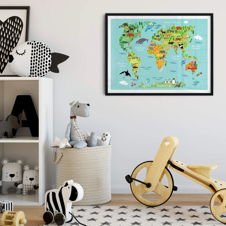 Poster Animal World Map 