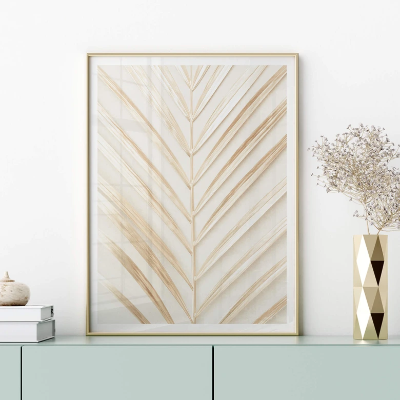 Poster 1X Studio - Goldenes Palmblatt 