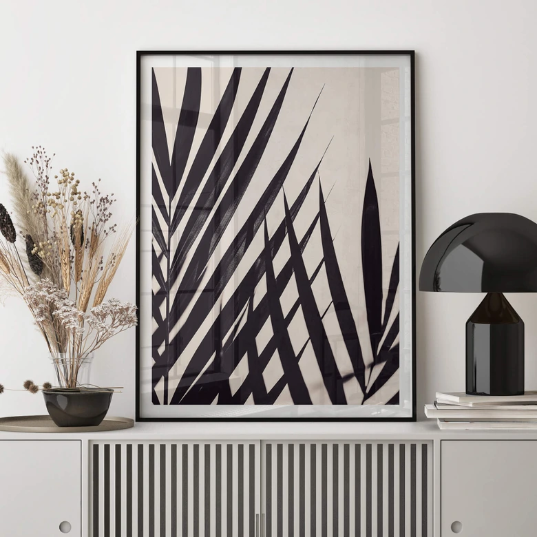 Poster 1X Studio - Zwart Palmblad 