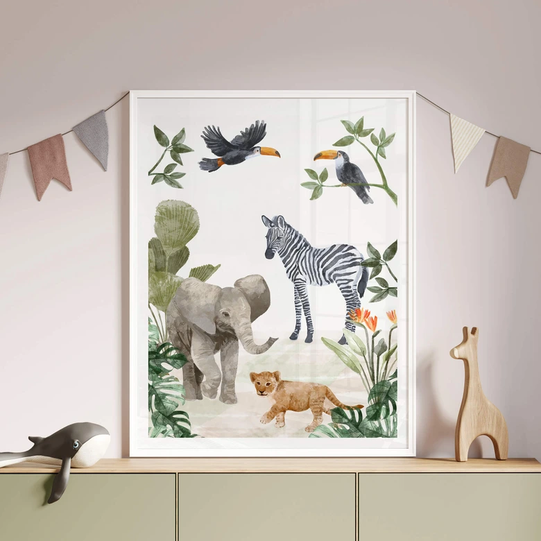 Poster Goed Blauw - Jungle Babies 