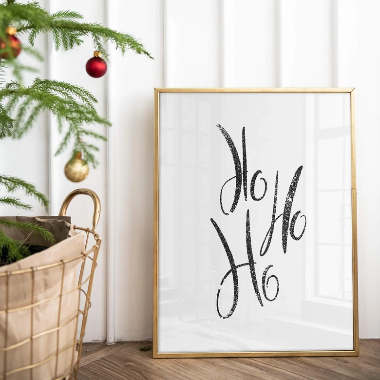 Plakat Ho Ho Ho Handlettering 