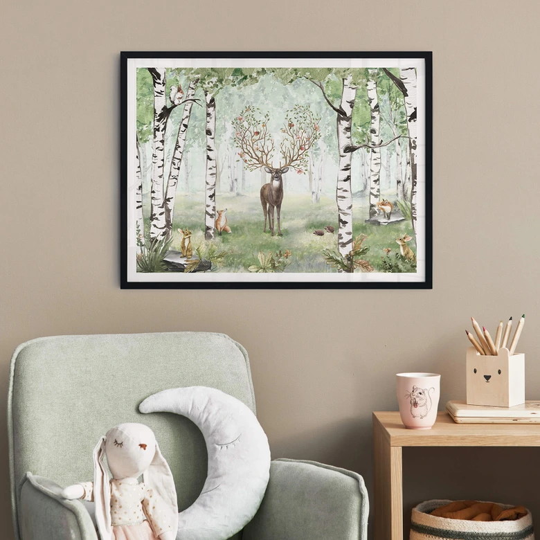 Plakat Kikki Belle - Jeleń latem 