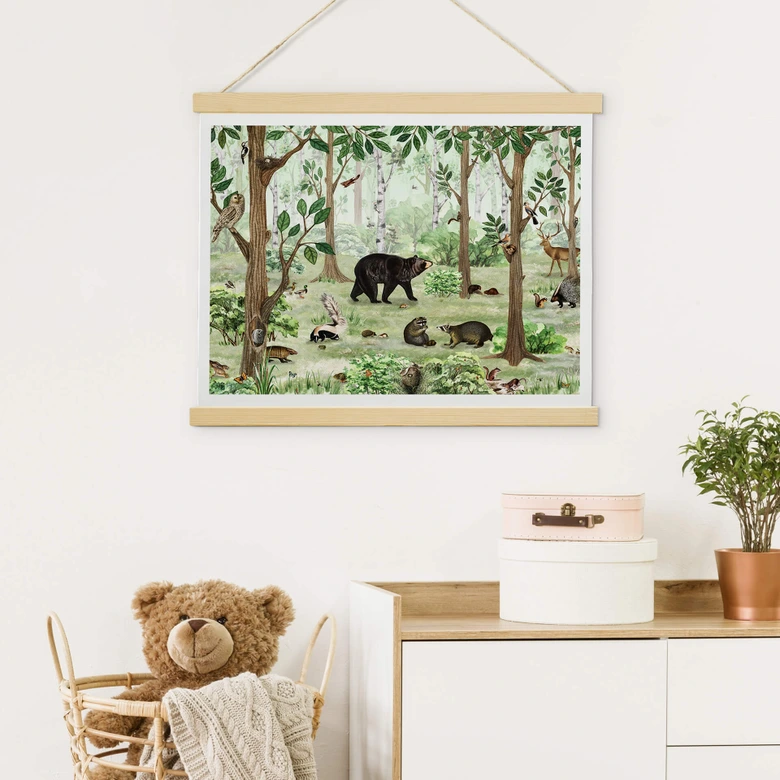Poster Kikki Belle - Zoekplaatje in het Bos 