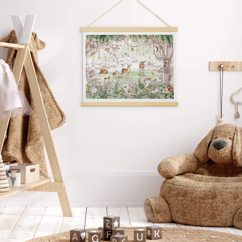 Barnaffisch Kikki Belle - Skogens vänner våren 