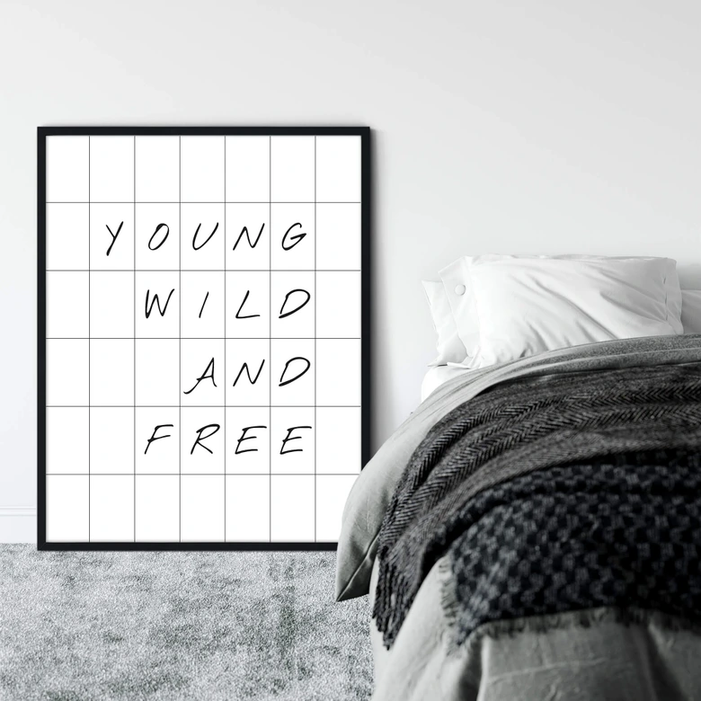 Poster mit Raster - Young wild and free 