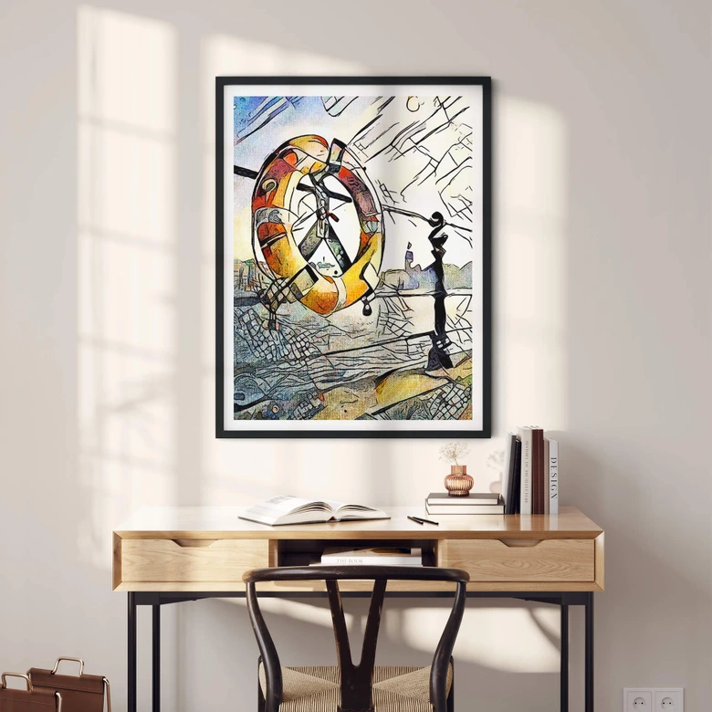 Poster Zamart - Kandinsky trifft Hamburg am Hafen 