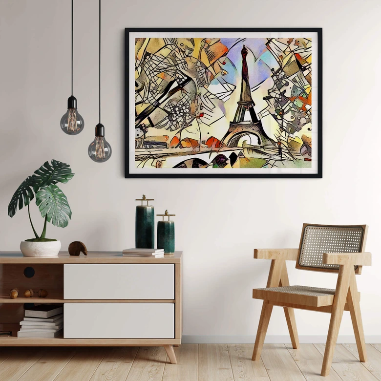 Poster Zamart - Kandinsky trifft Paris Eifelturm 