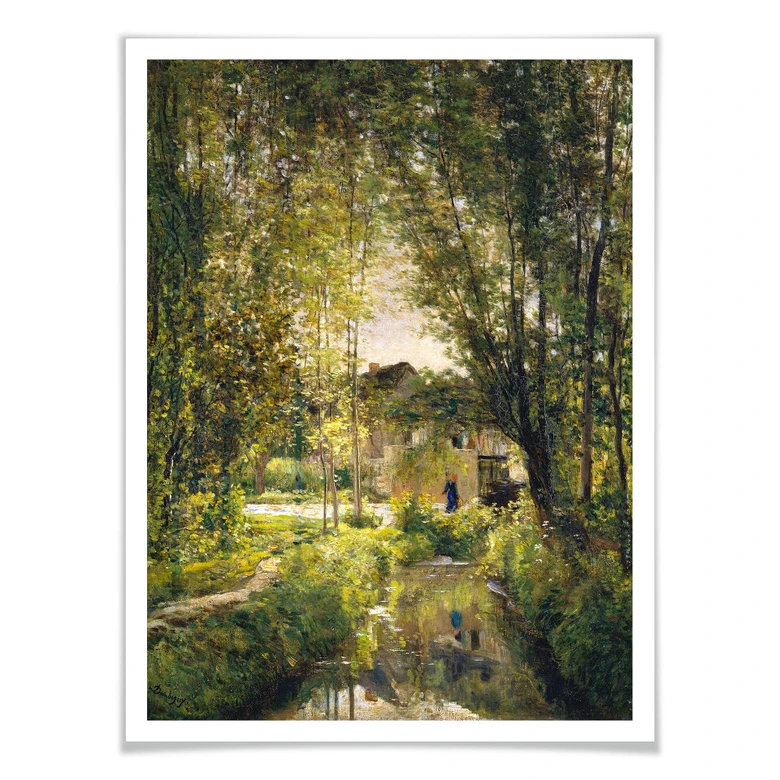 Poster Daubigny - Landschaft mit Sonnenlicht 