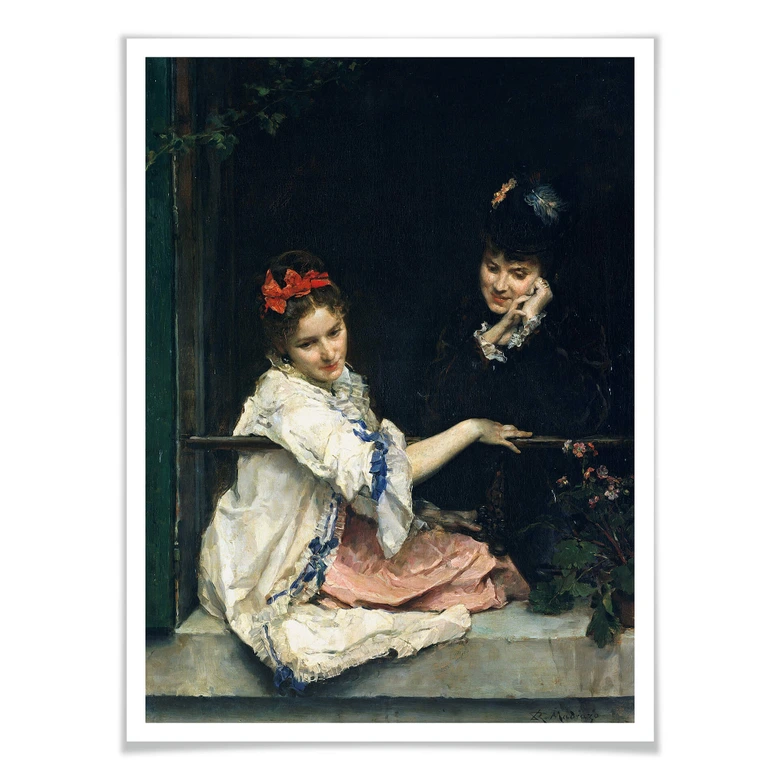 Poster Garreta - Zwei Mädchen am Fenster 