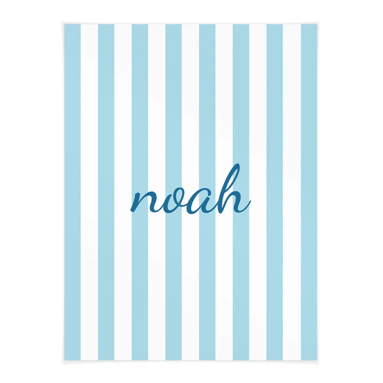 Poster personnalisable rayures bleues 