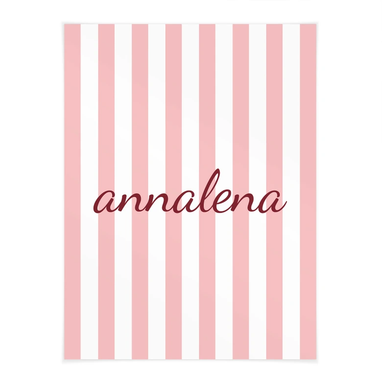 Personalizable poster stripes pink 