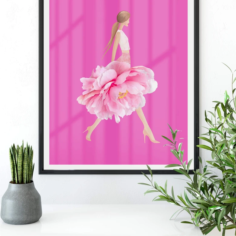 Poster Korenkova - Fashion Girl pink 