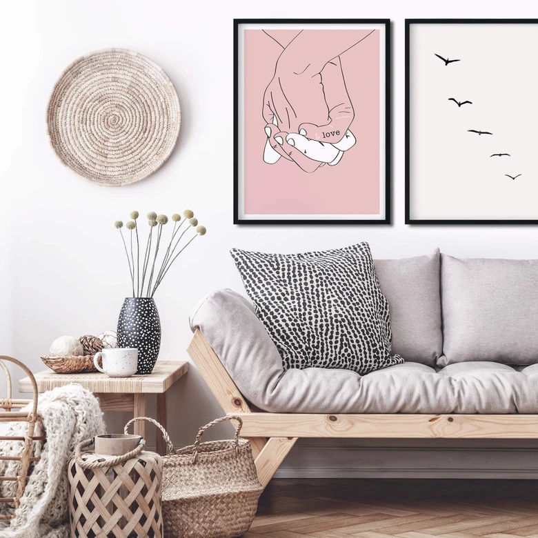 Poster Kubistika - Hand in Hand 