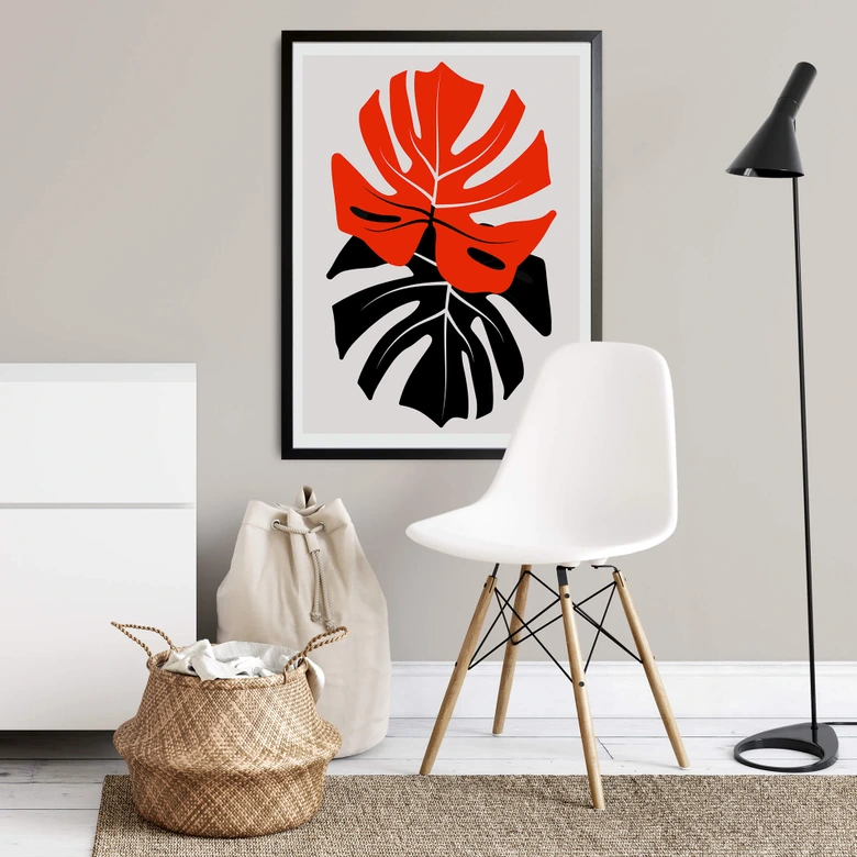 Poster Kubistika - Monstera Duett 