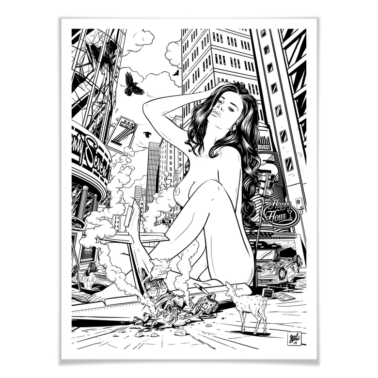 Poster Drawstore - Desaster Pin Up Plane Crash 