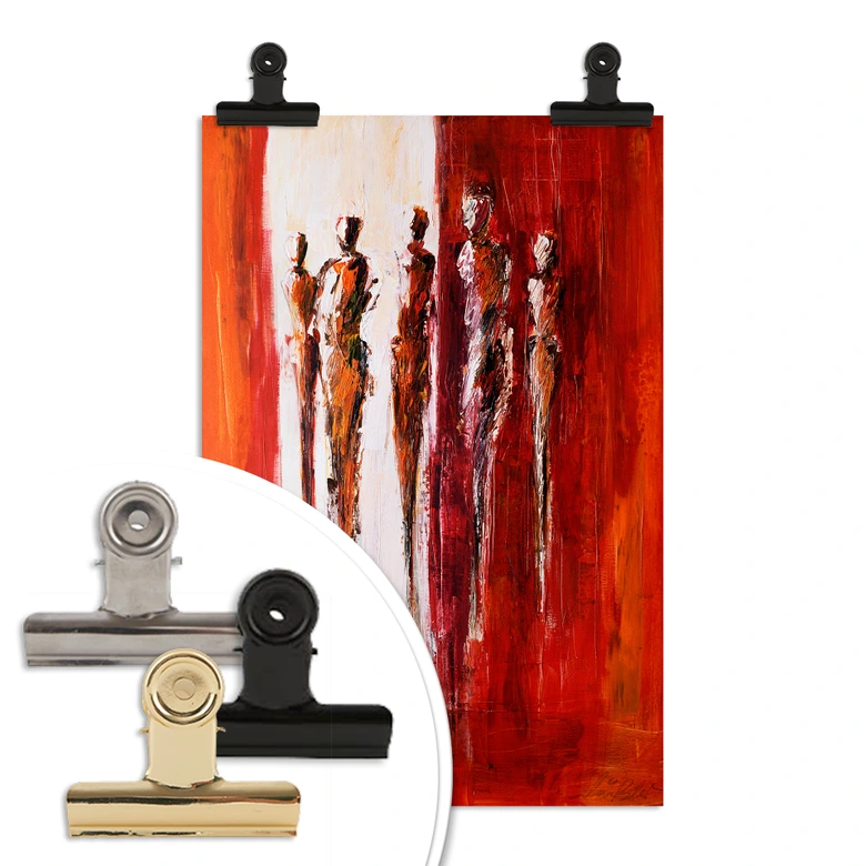 Poster Schüßler - Fünf Figuren in Rot 