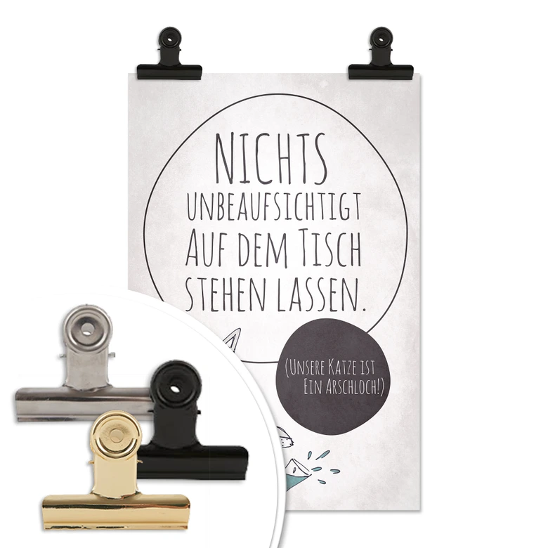 Poster Nichts unbeaufsichtigt stehen lassen 