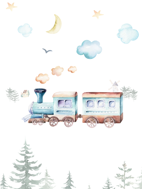 Poster Kvilis Locomotief + Gepersonaliseerde Tekst 