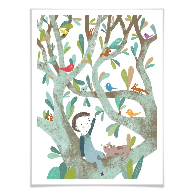 Poster Loske - In de boom 01 