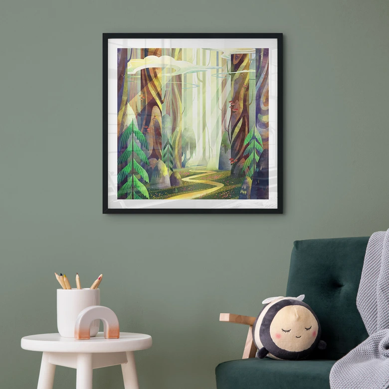 Poster Enchanted forest in the light - DigitalArtsi 