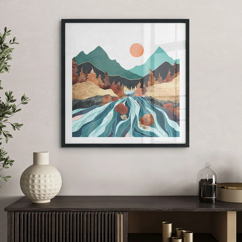Poster Berg Land Fluss - SpaceFrog Designs 