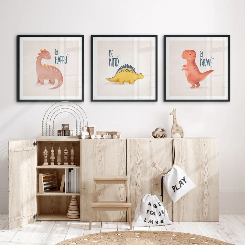 Poster Dino Be Kind - Stegosaurus - Tunaboylu - Quadratisch 