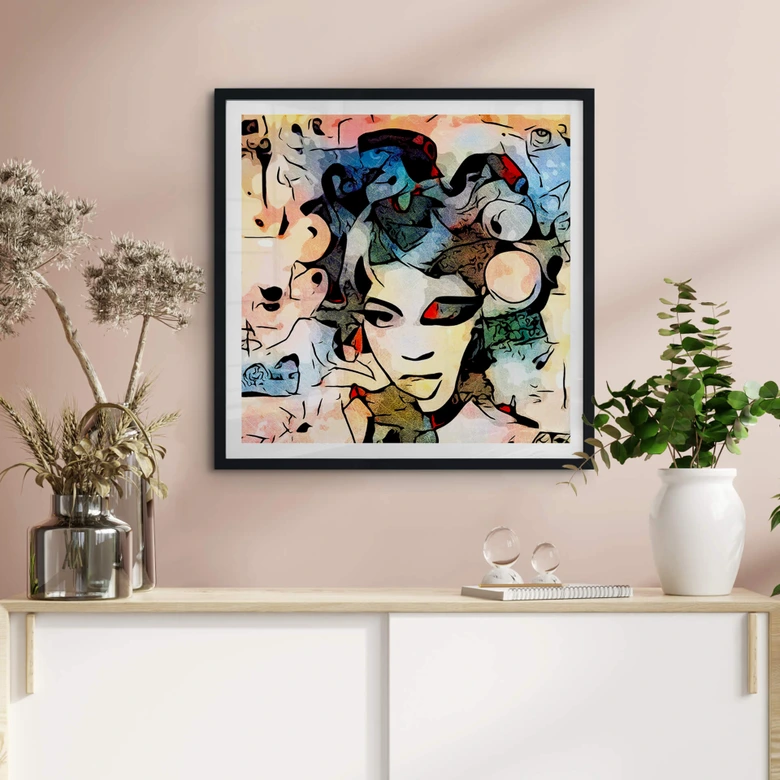 Poster Zamart - Hommage an Miro - Der Anruf - Quadratisch 