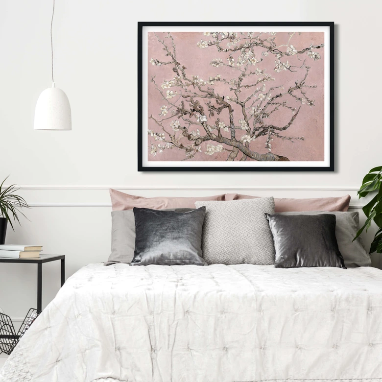 Poster van Gogh - Amandier en fleurs Rosé 