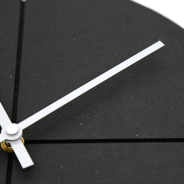 MDF Wanduhr schwarz lautlos - Rund Ø30 cm 