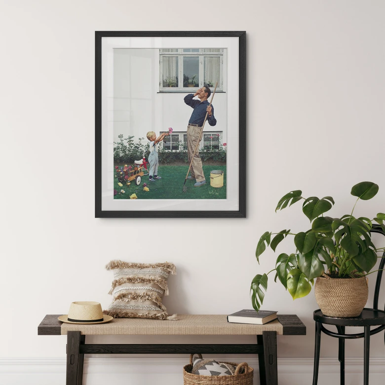 Fine Art Poster mit Passepartout Sag es mit Blumen (1963) - Kurt Ard 