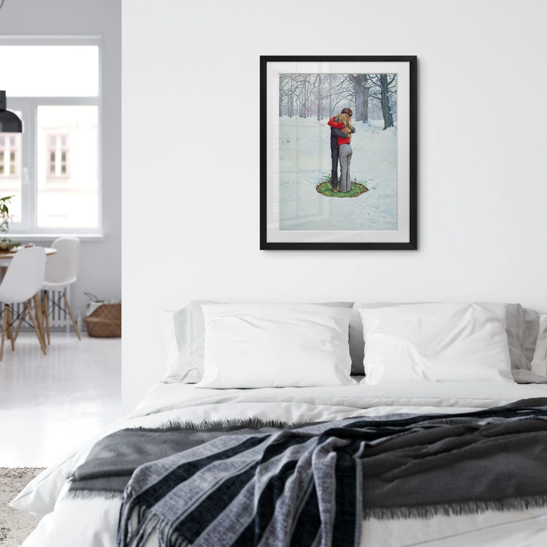 Fine Art Poster mit Passepartout Schmelzende Liebe (1972) - Kurt Ard 