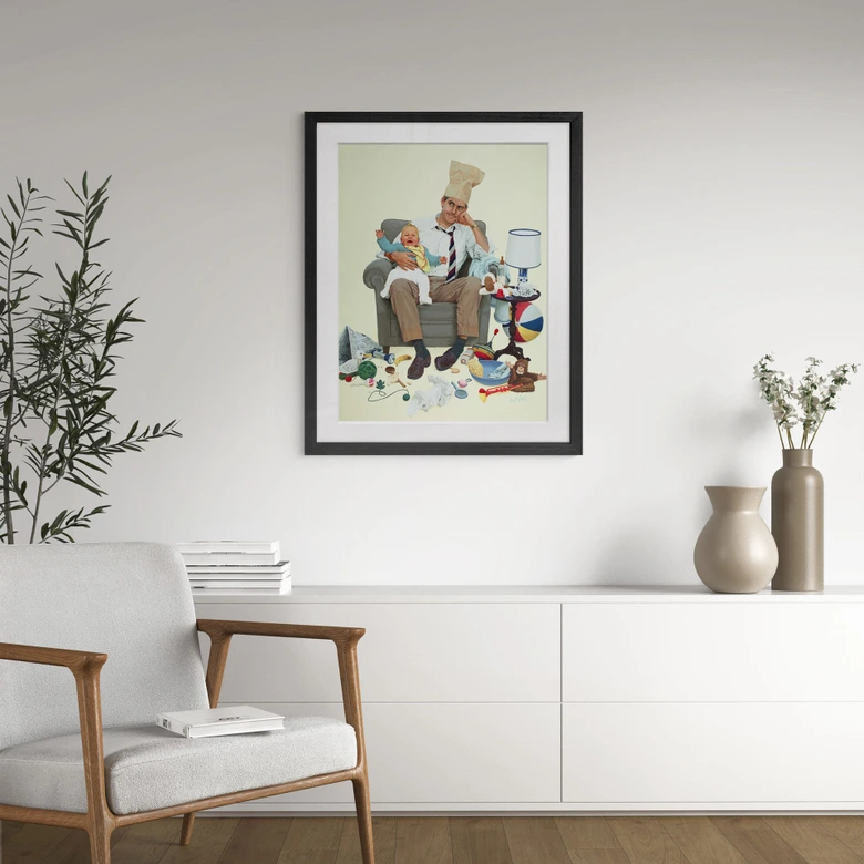 Fine Art Poster mit Passepartout Kurt Ard - Wo bleibt Mama denn (1960) 