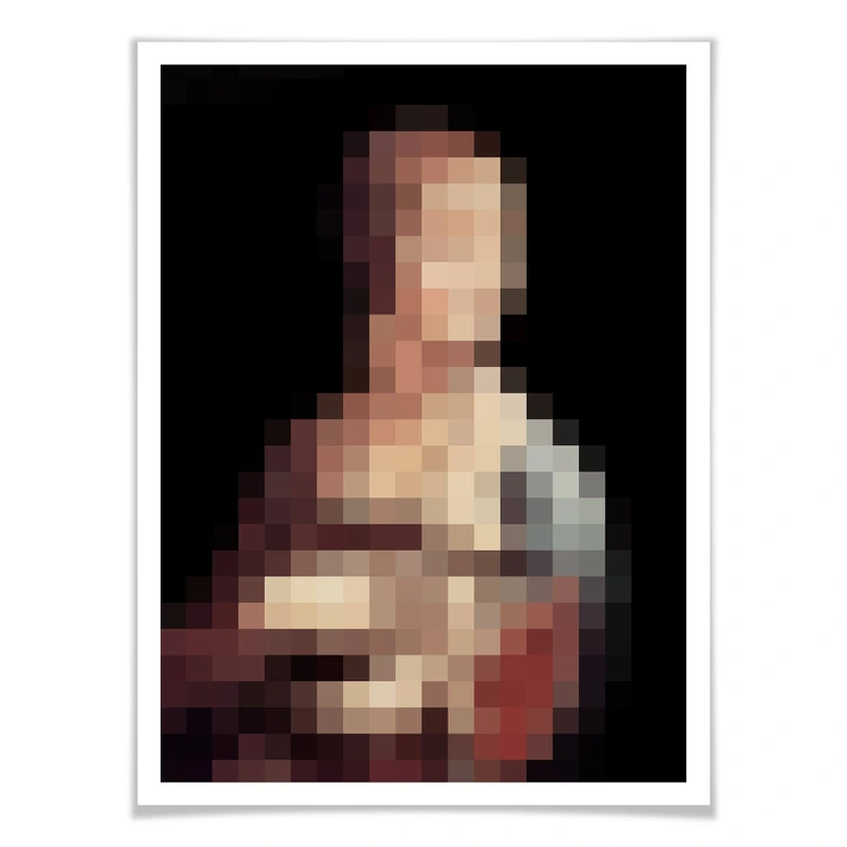Póster Pixelart - da Vinci - La dama del armiño 