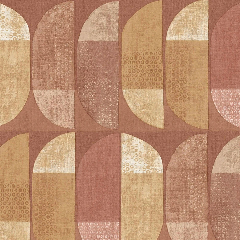 A.S. Création Geo Nordic Papier peint géométrique, Orange, Jaune, Crème 