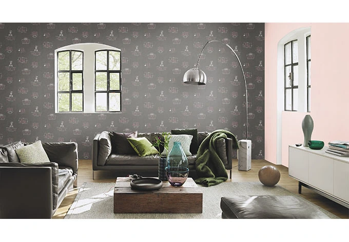 Vliestapete b.b home passion 5 schwarz, weiß, Beerentöne 