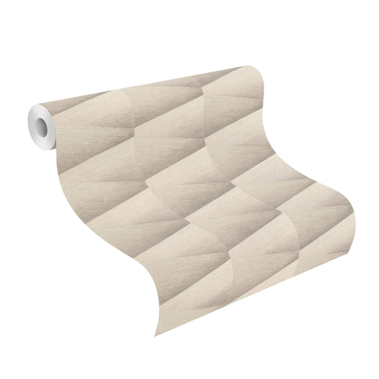 Papier peint intissé Rasch, papier peint à motifs Composition beige foncé 