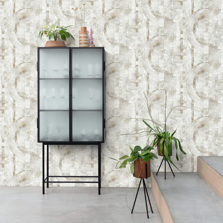 Rasch Vliestapete, Mustertapete Composition offwhite 