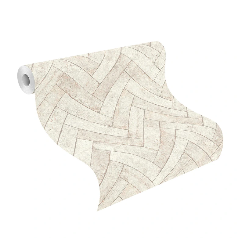 baksteen behang, steen effect behang Factory V wit 